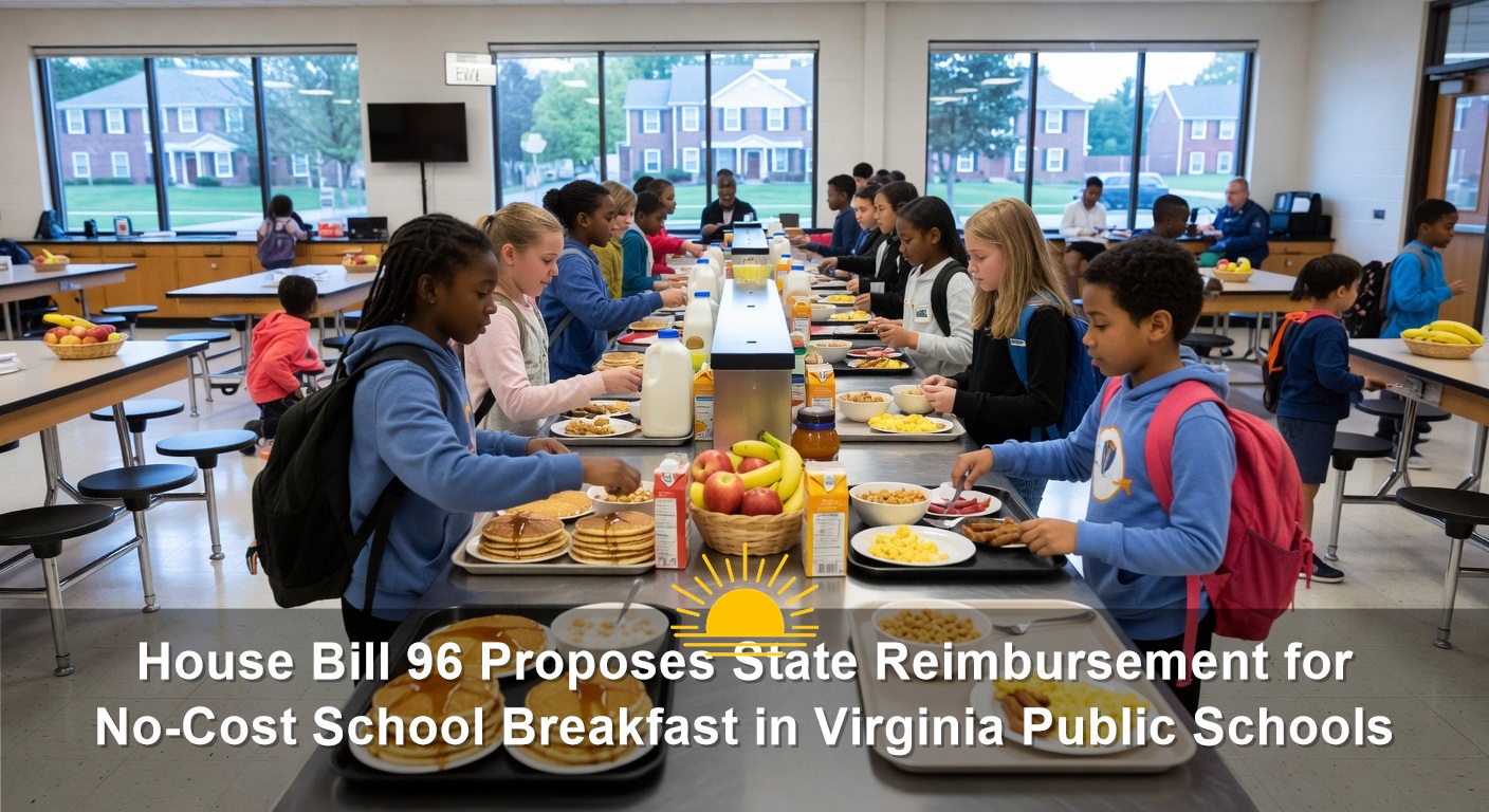 House Bill 96 Proposes State Reimbursement for No-Cost School Breakfast in Virginia Public Schools