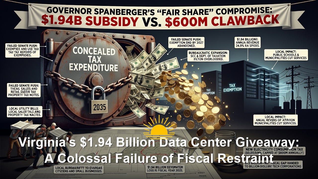 Virginia’s $1.94 Billion Data Center Giveaway: A Colossal Failure of Fiscal Restraint