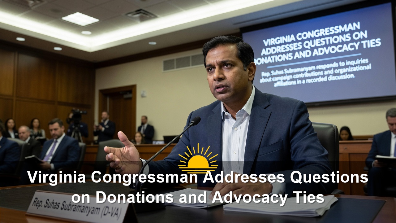 Virginia Congressman Suhas Subramanyam Addresses Questions on Donations and Advocacy Ties