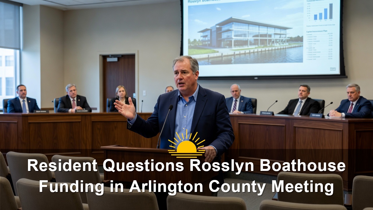Resident Questions Rosslyn Boathouse Funding in Arlington County Meeting