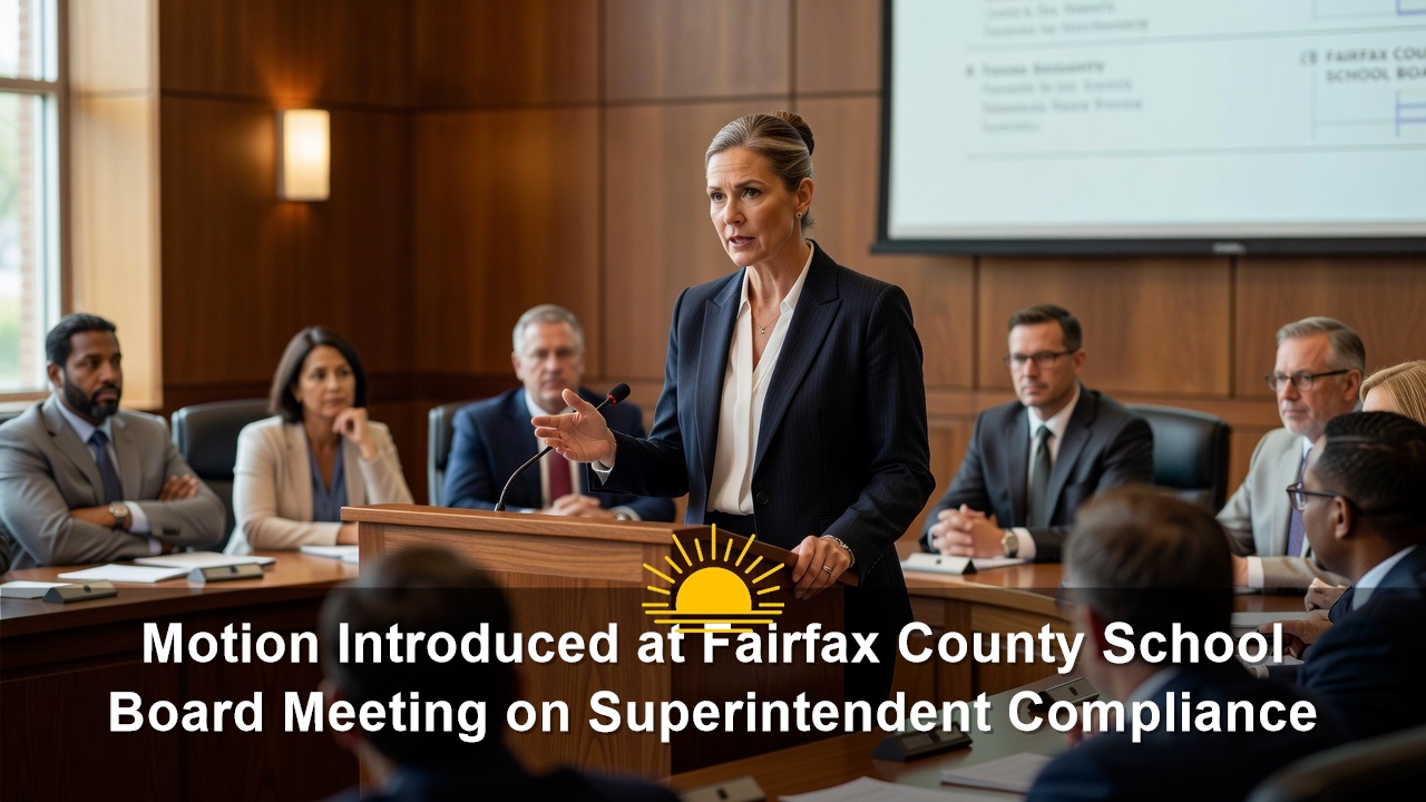 Motion Introduced at Fairfax County School Board Meeting on Superintendent Compliance