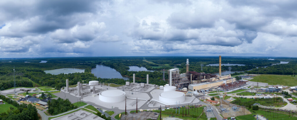 A rendering of the proposed Chesterfield Energy Reliability Center. (Photo courtesy Dominion Energy)