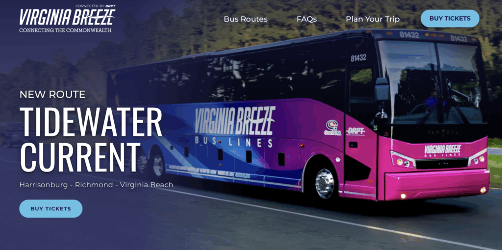 State bus line debuts new east-west route that connects 10 cities across Virginia