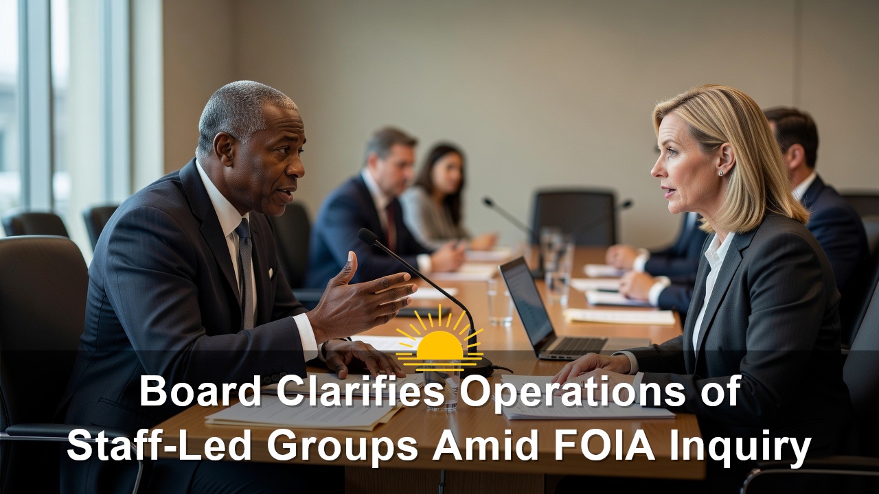 Board Clarifies Operations of Staff-Led Groups Amid FOIA Inquiry