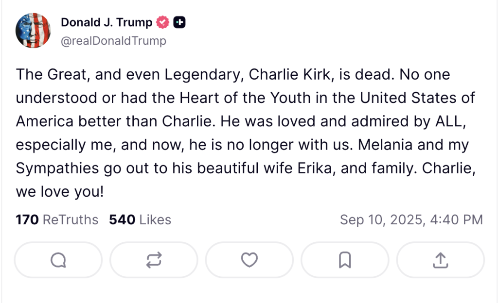RIP, Charlie Kirk, American Patriot and Friend of Israel