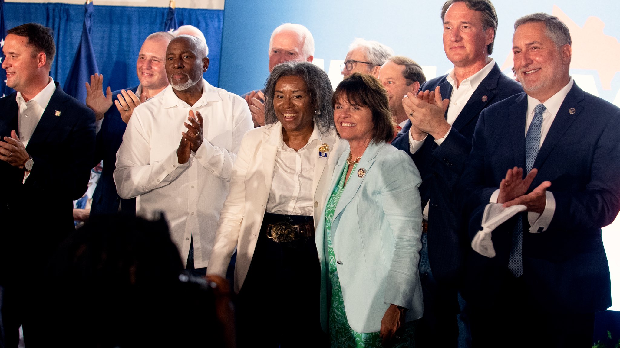 At a Vienna rally, Republican nominees Winsome Earle Sears decry their’ socialist opponents’
