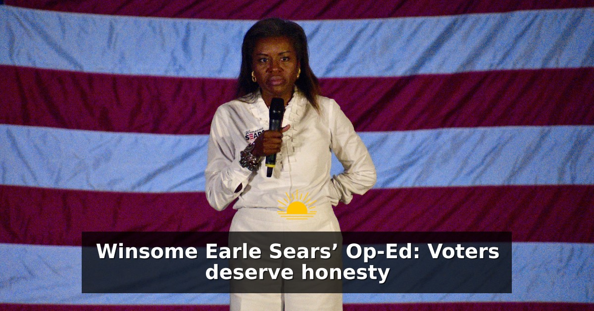 Winsome Earle Sears’ Op-Ed: Voters deserve honesty