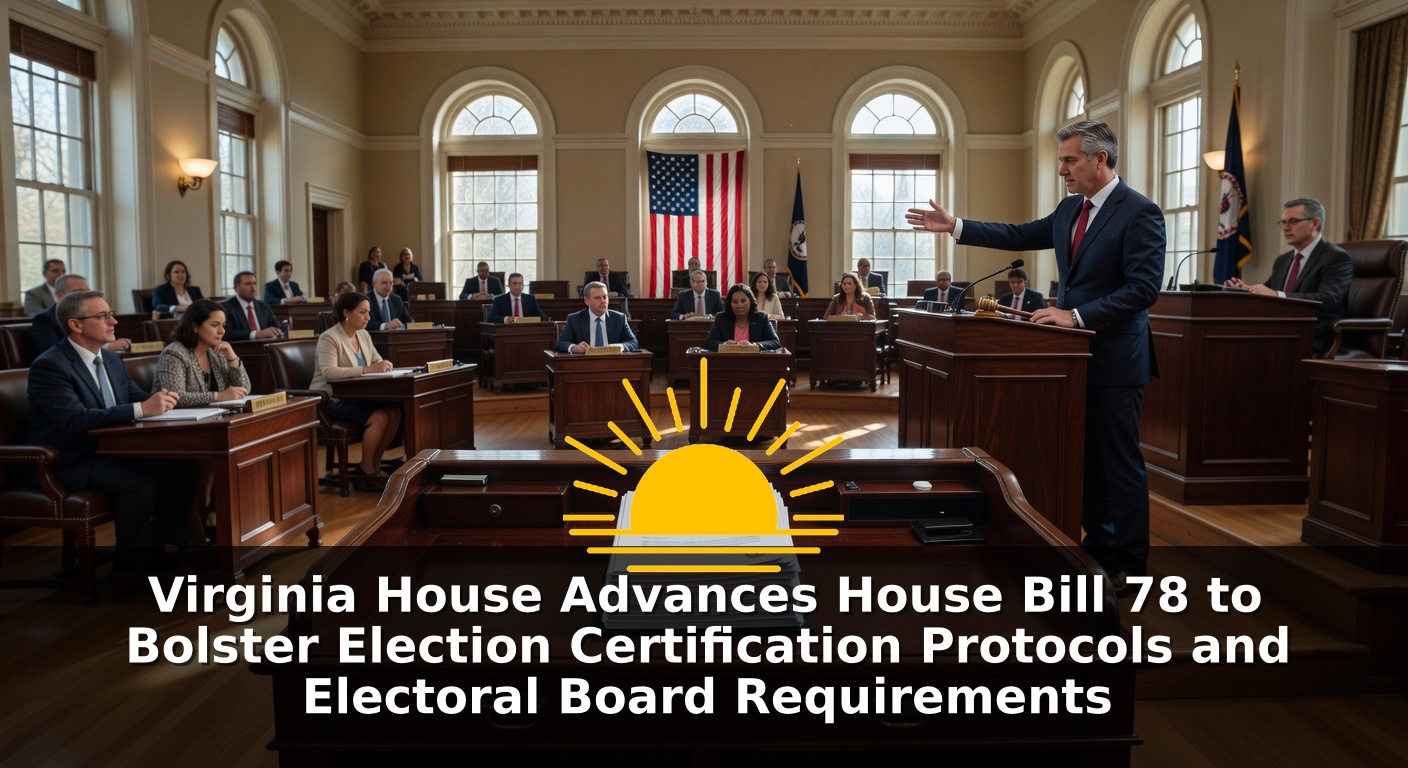 Speaker addresses a legislative session with Virginia and U.S. flags