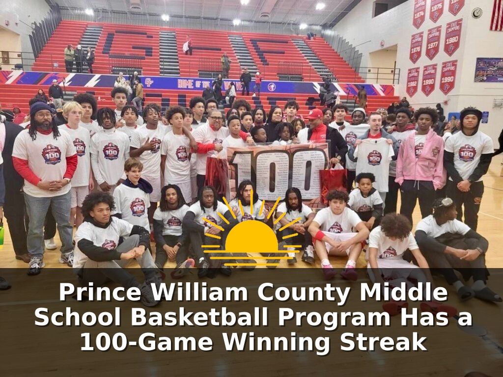 Potomac Shores Middle School in Dumfries has had a boys basketball team that is 100-0 through five seasons. (Courtesy Mark Marshall)