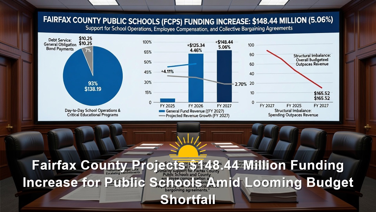 Fairfax County Projects $148.44 Million Funding Increase for Public Schools Amid Looming Budget Shortfall