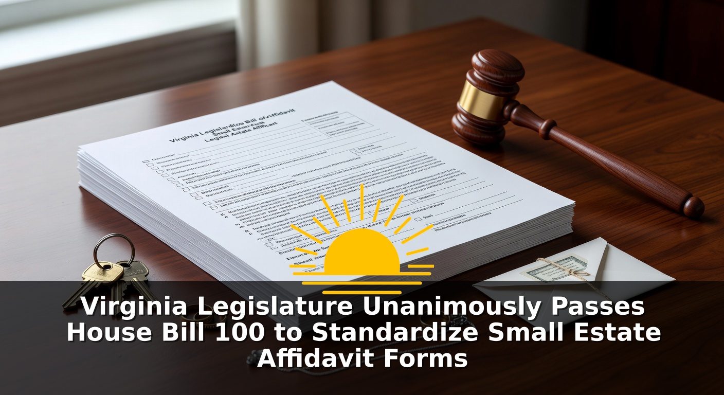 Virginia Legislature Unanimously Passes House Bill 100 to Standardize Small Estate Affidavit Forms