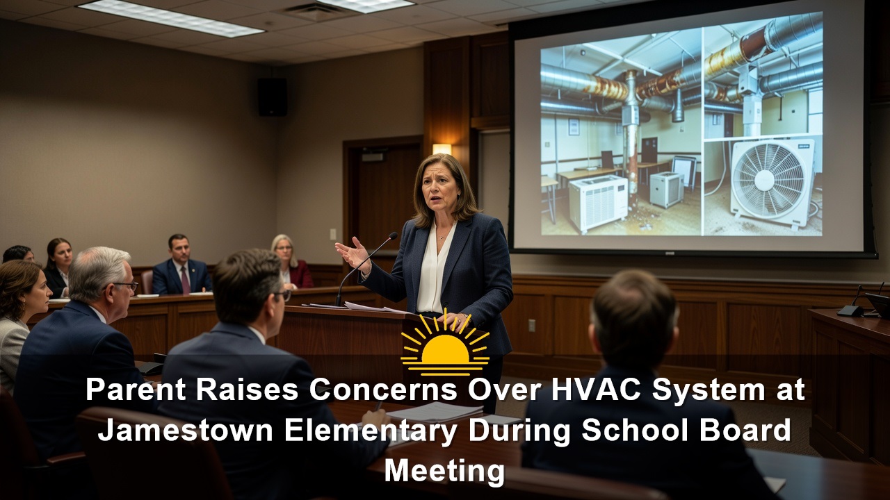 Parent Raises Concerns Over HVAC System at Jamestown Elementary During School Board Meeting