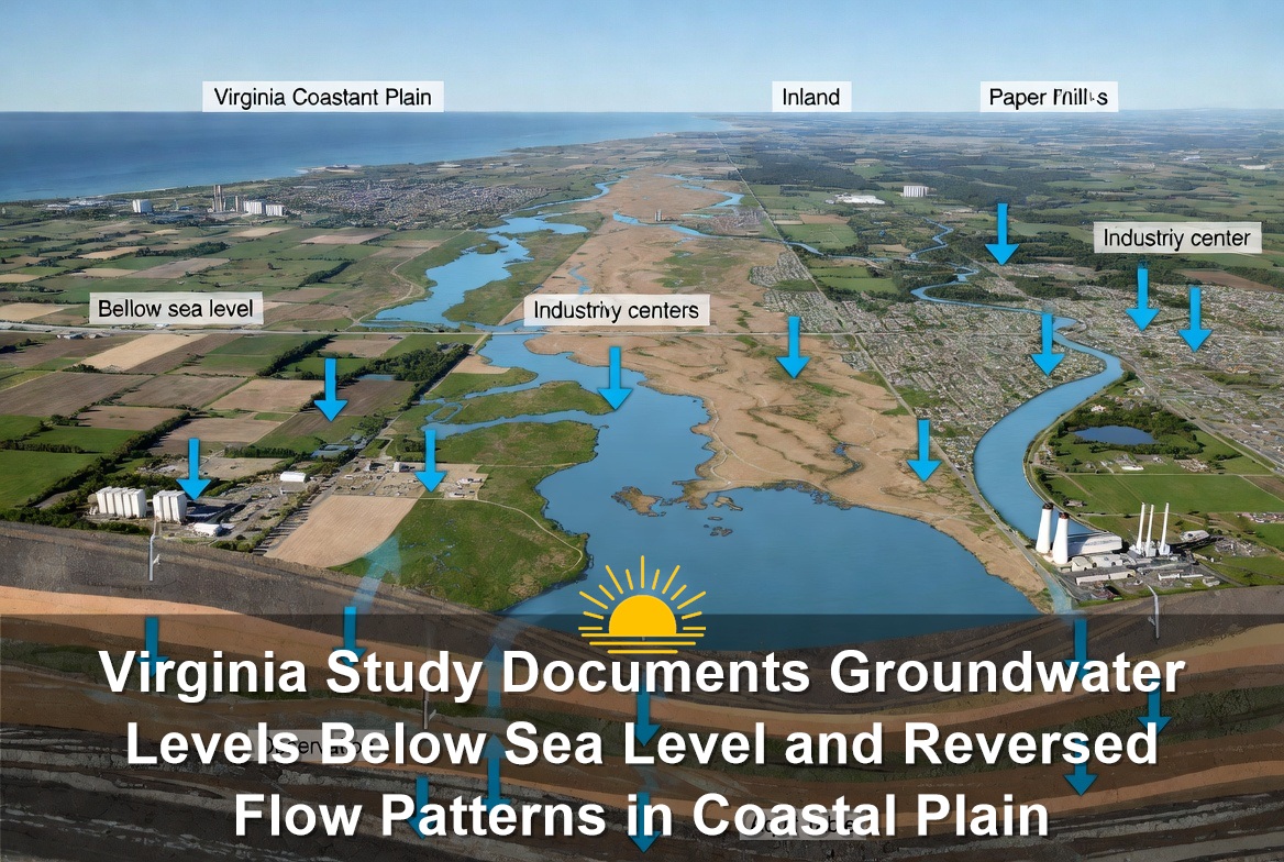 Virginia Study Documents Groundwater Levels Below Sea Level and Reversed Flow Patterns in Coastal Plain