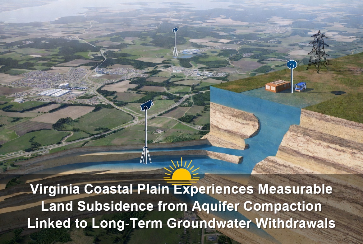 Virginia Coastal Plain Experiences Measurable Land Subsidence from Aquifer Compaction Linked to Long-Term Groundwater Withdrawals