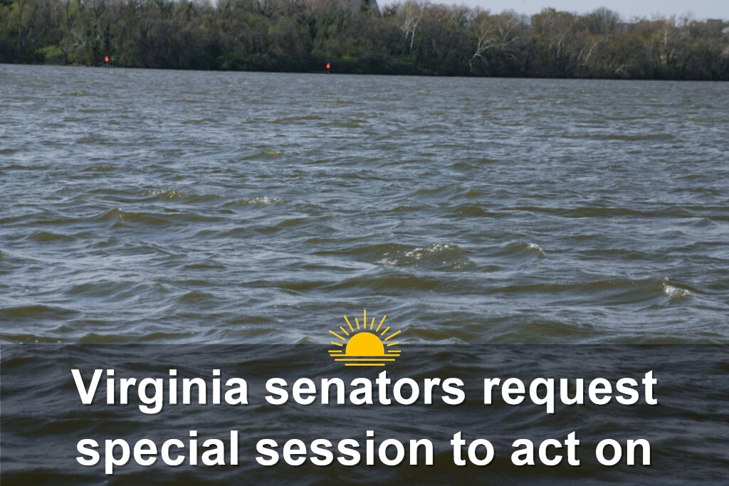 Waves on Potomac River March 30, 2026. (Photo by Shannon Heckt/Virginia Mercury)