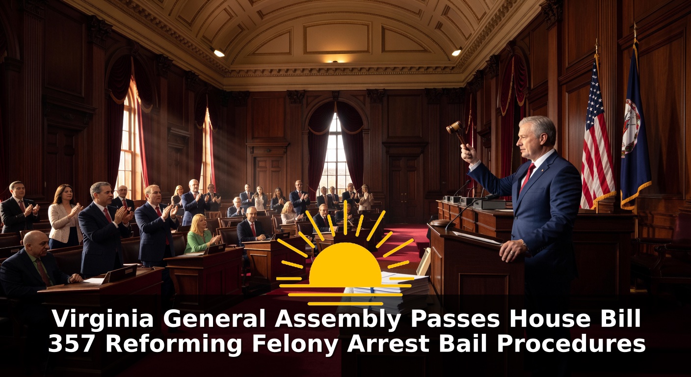 Official raises a gavel in a legislative chamber with Virginia and U.S. flags