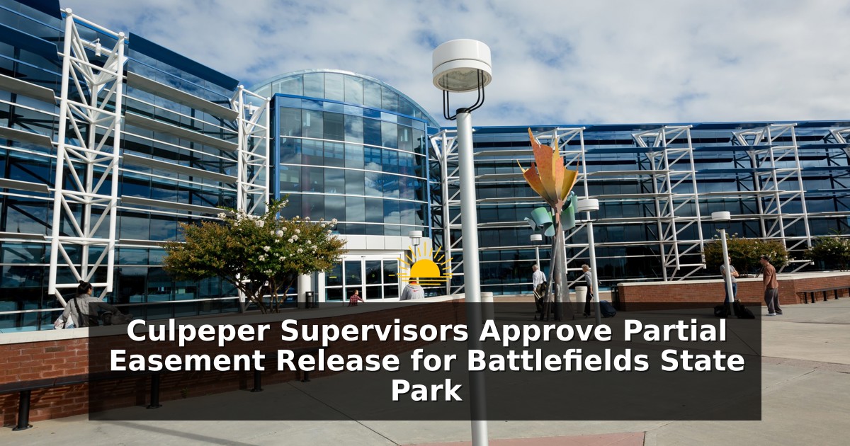 Culpeper Supervisors Approve Partial Easement Release for Battlefields State Park