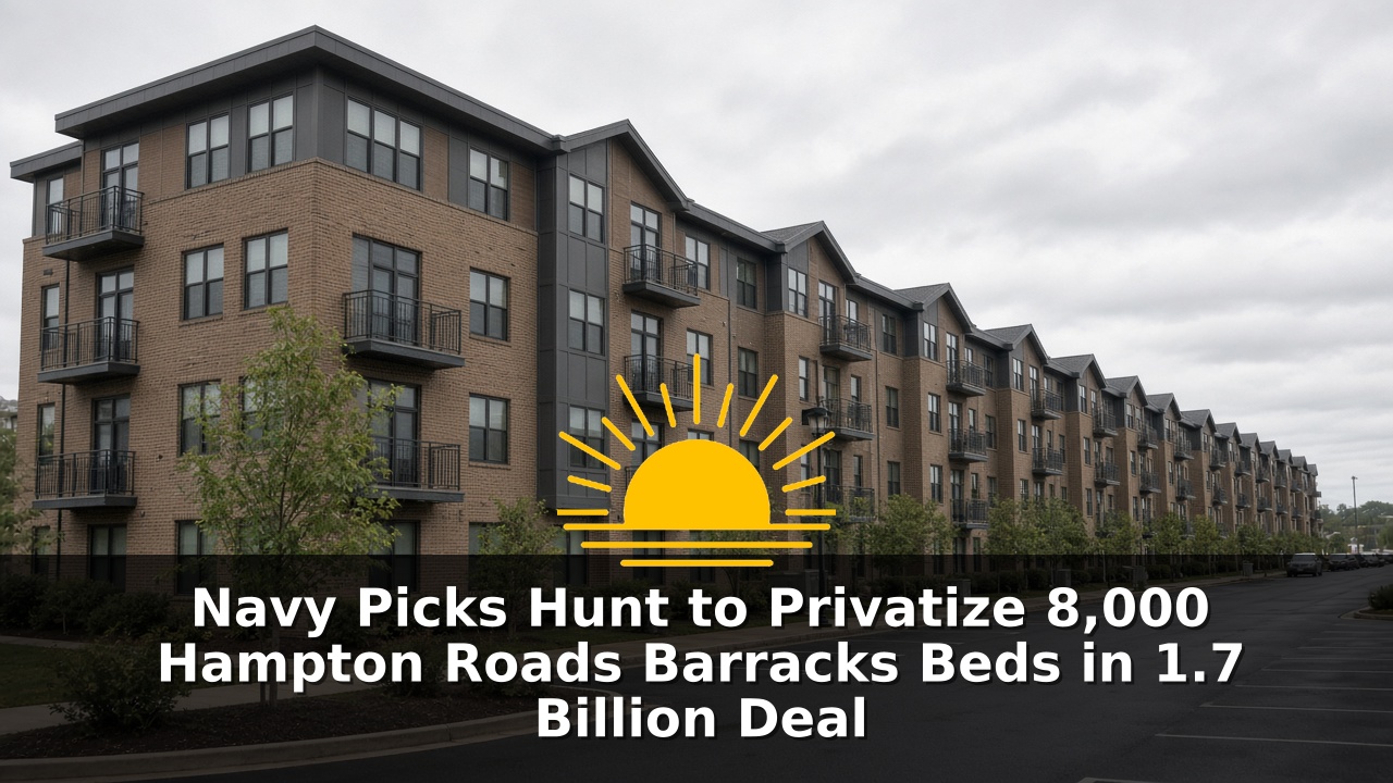 Navy Picks Hunt to Privatize 8,000 Hampton Roads Barracks Beds in 1.7 Billion Deal