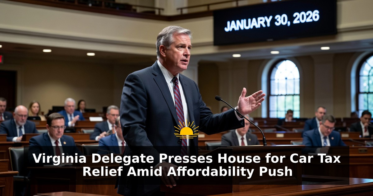 Virginia Delegate Presses House for Car Tax Relief Amid Affordability Push