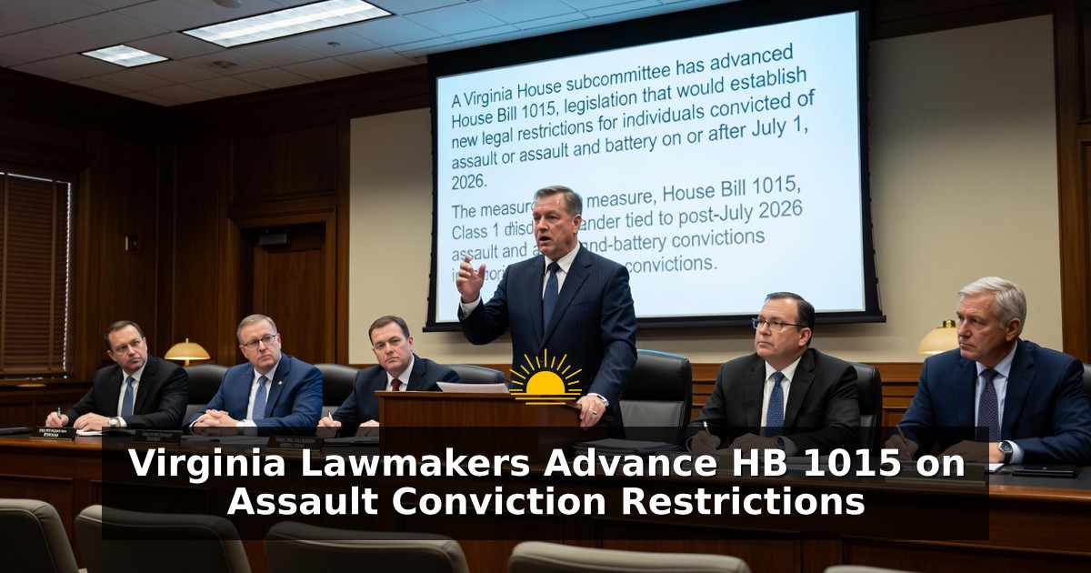 Virginia Lawmakers Advance HB 1015 on Assault Conviction Restrictions