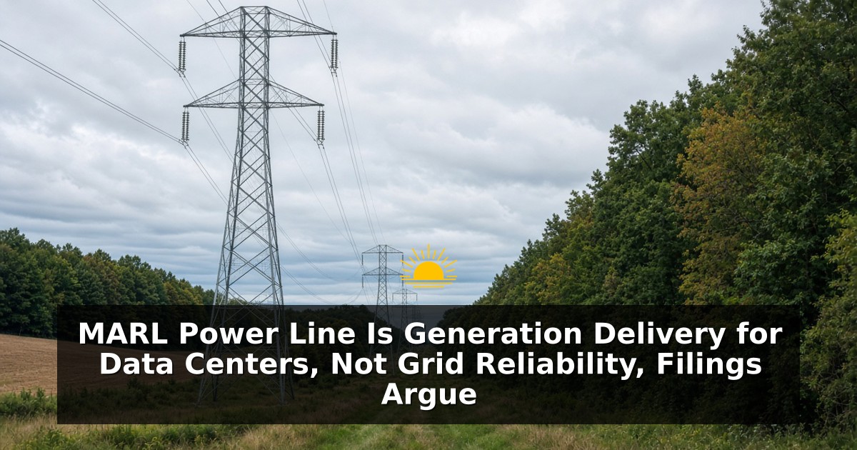 MARL Power Line Is Generation Delivery for Data Centers, Not Grid Reliability, Filings Argue