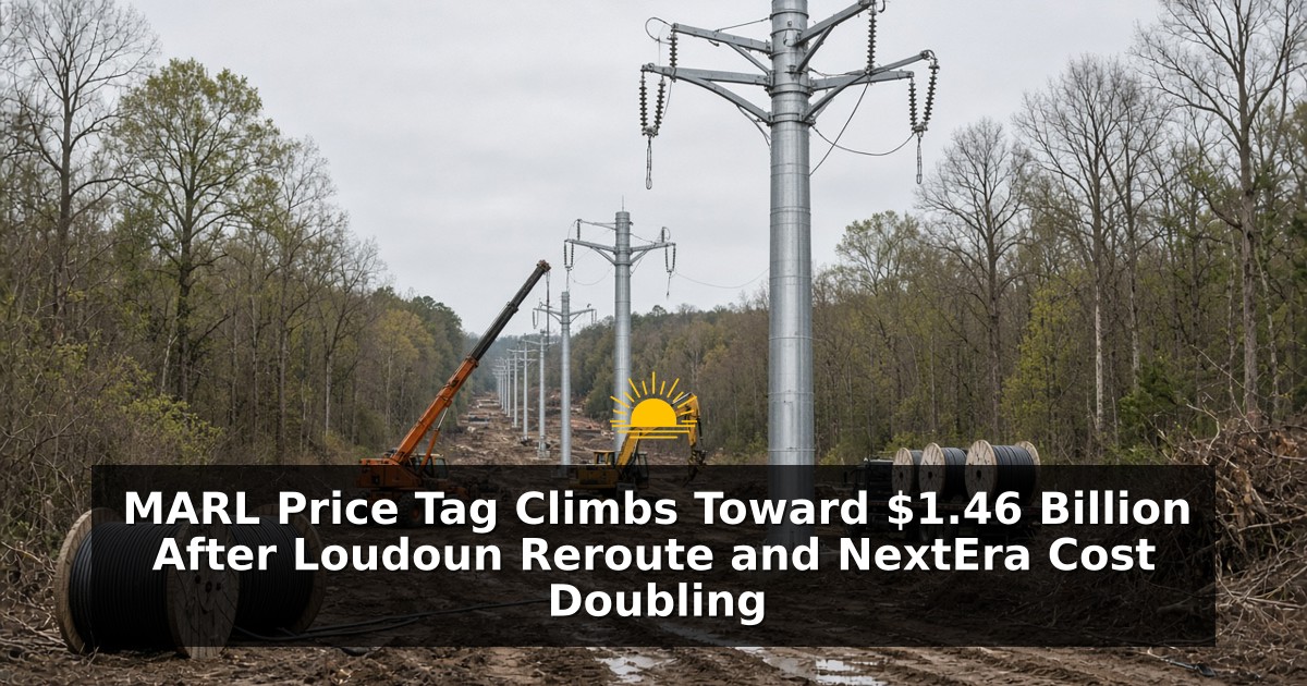 MARL Price Tag Climbs Toward $1.46 Billion After Loudoun Reroute and NextEra Cost Doubling