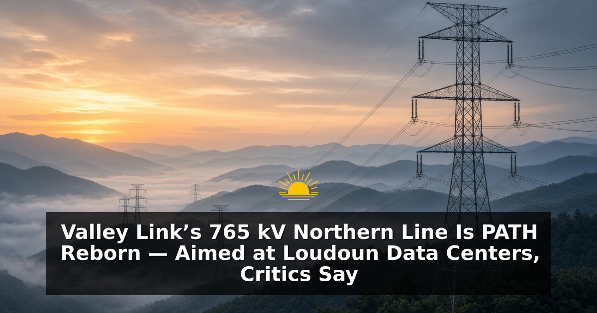 Valley Link’s 765 kV Northern Line Is PATH Reborn — Aimed at Loudoun Data Centers, Critics Say