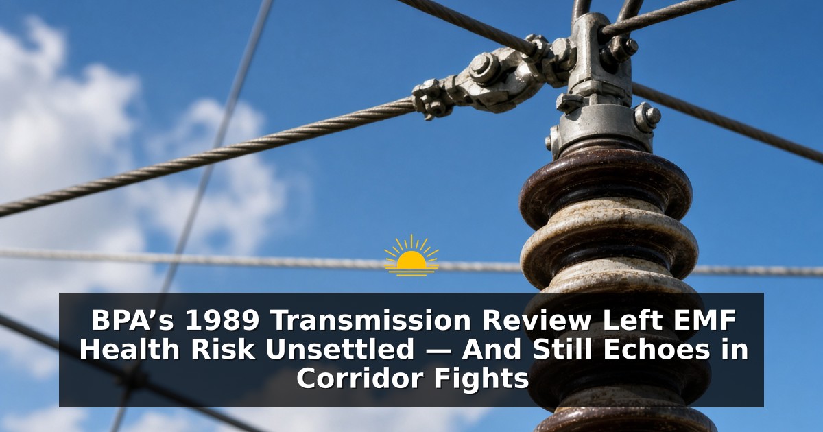 BPA’s 1989 Transmission Review Left EMF Health Risk Unsettled — And Still Echoes in Corridor Fights