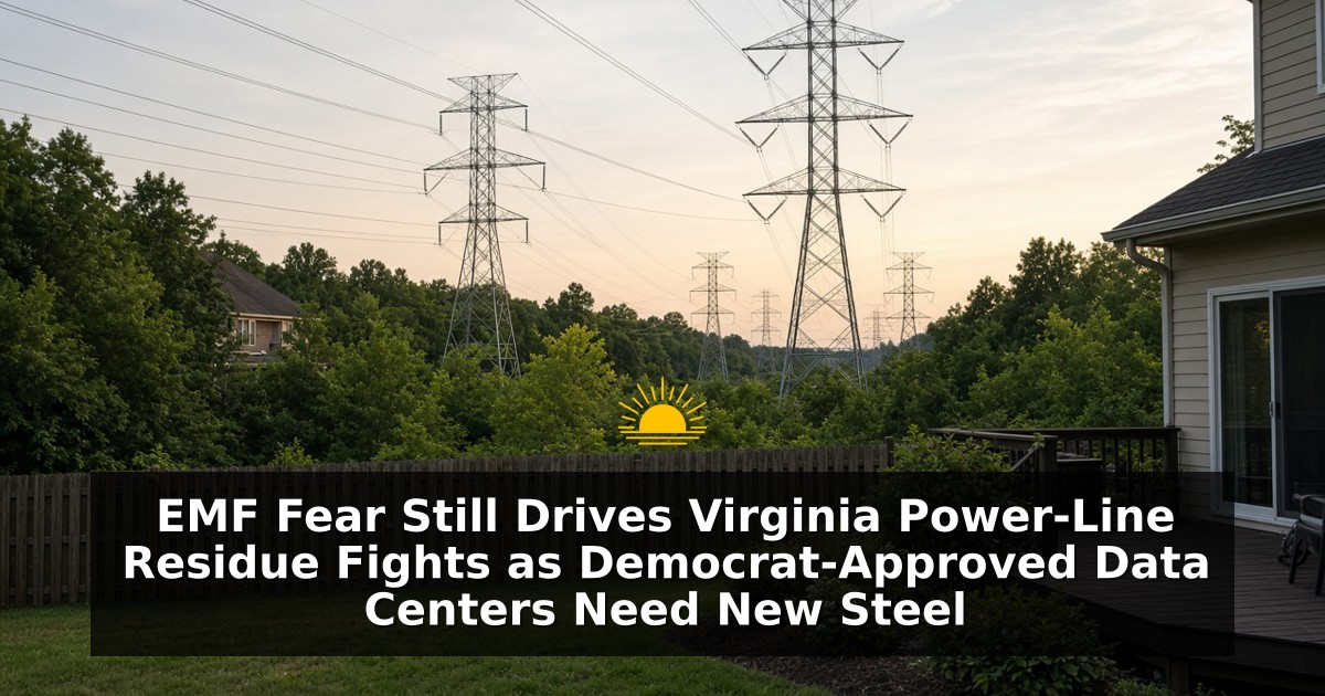 EMF Fear Still Drives Virginia Power-Line Residue Fights as Democrat-Approved Data Centers Need New Steel