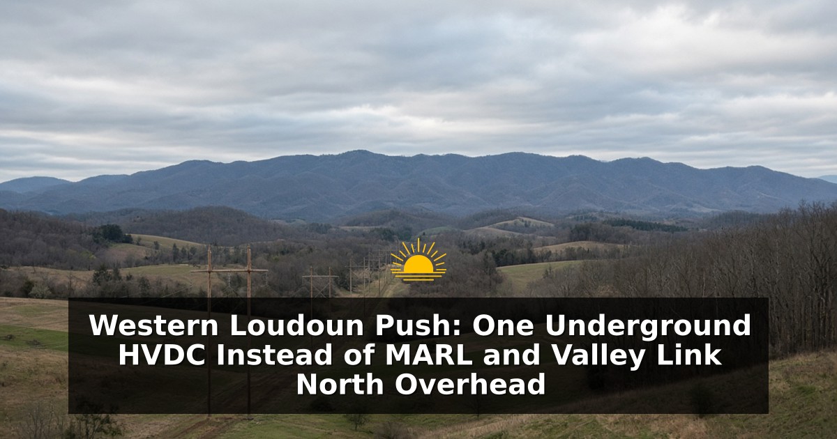 Western Loudoun Push: One Underground HVDC Instead of MARL and Valley Link North Overhead