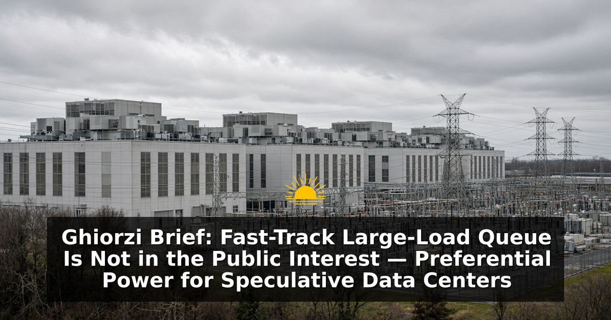 Fast-Track Large-Load Queue Is Not in the Public Interest — Preferential Power for Speculative Data Centers