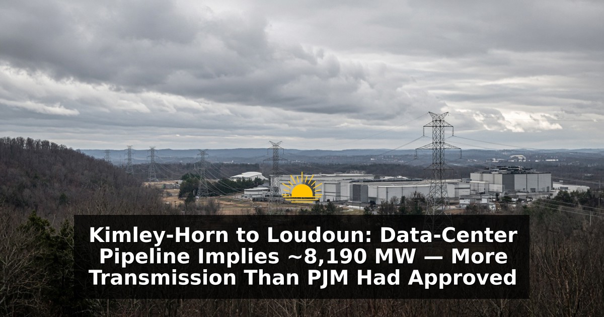 Kimley-Horn to Loudoun: Data-Center Pipeline Implies ~8,190 MW — More Transmission Than PJM Had Approved