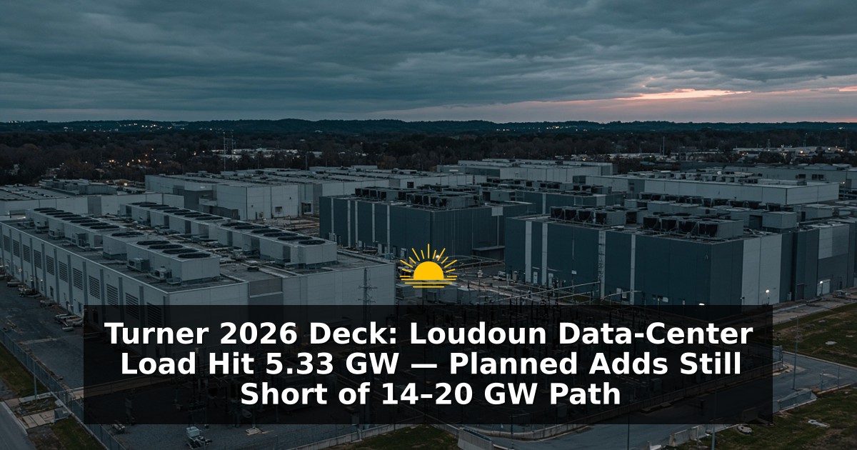 Mike Turner 2026 Deck: Loudoun Data-Center Load Hit 5.33 GW — Planned Adds Still Short of 14–20 GW Path