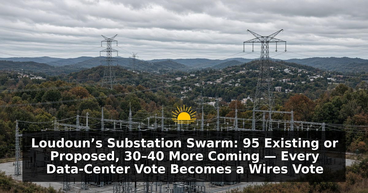 Loudoun’s Substation Swarm: 95 Existing or Proposed, 30–40 More Coming — Every Data-Center Vote Becomes a Wires Vote