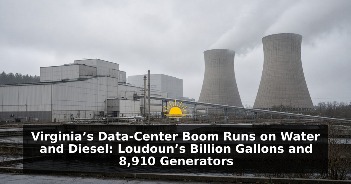 Virginia’s Data-Center Boom Runs on Water and Diesel: Loudoun’s Billion Gallons and 8,910 Generators