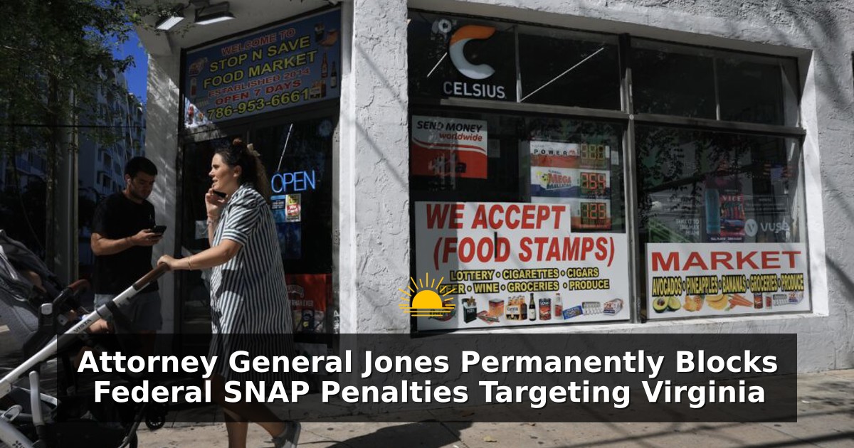 Attorney General Jones Permanently Blocks Federal SNAP Penalties Targeting Virginia
