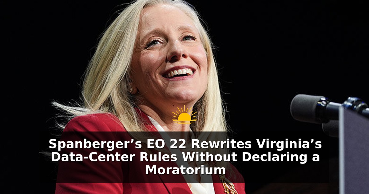 Spanberger’s EO 22 Rewrites Virginia’s Data-Center Rules Without Declaring a Moratorium