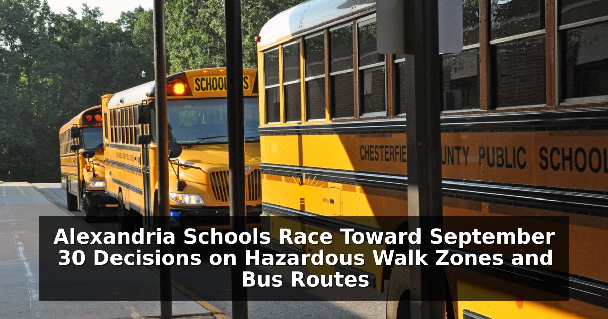 Alexandria Schools Race Toward September 30 Decisions on Hazardous Walk Zones and Bus Routes