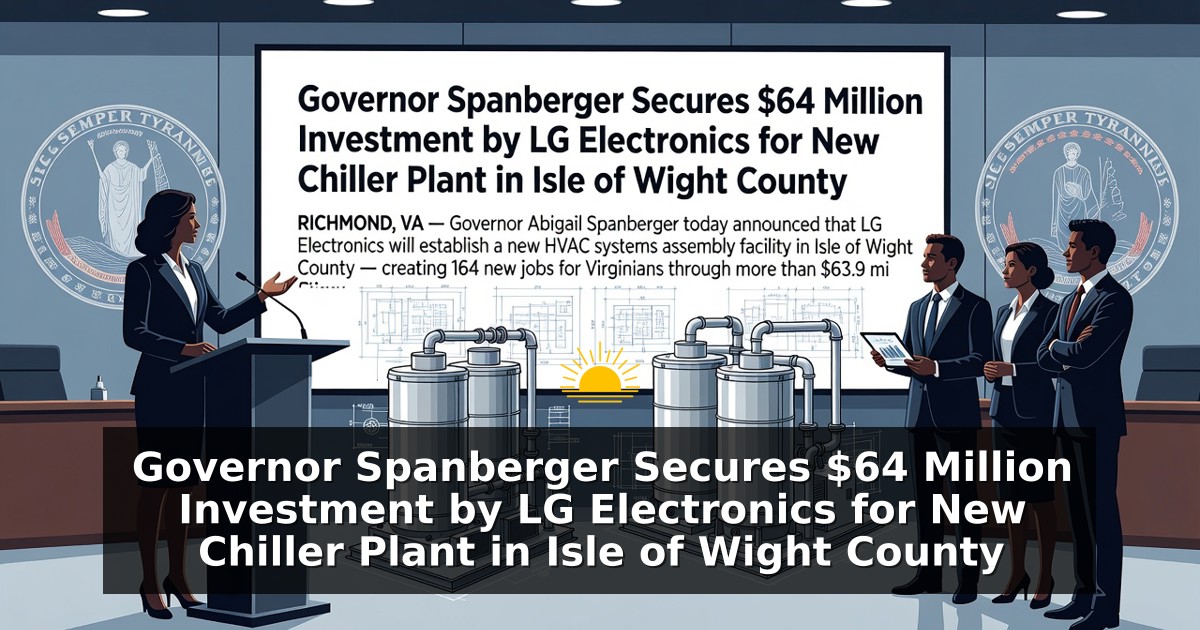Generated illustration for a Virginia governor press release. Not a photograph.