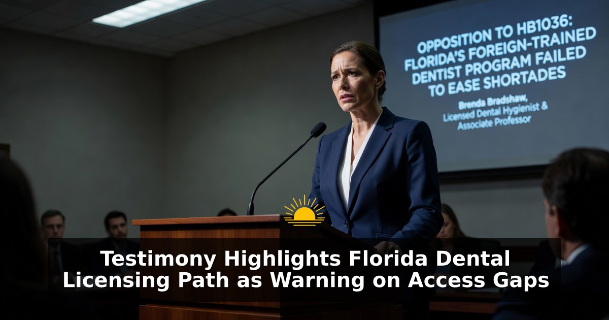 Testimony Highlights Florida Dental Licensing Path as Warning on Access Gaps