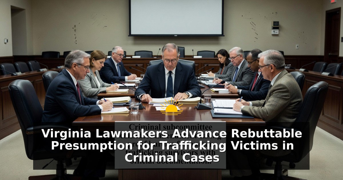 Virginia Lawmakers Advance Rebuttable Presumption for Trafficking Victims in Criminal Cases
