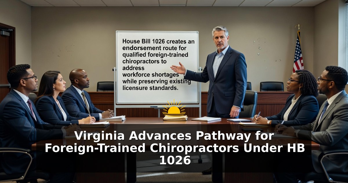 Virginia Advances Pathway for Foreign-Trained Chiropractors Under HB 1026