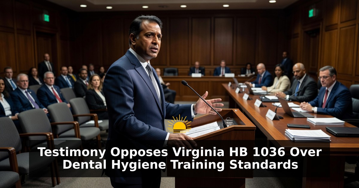 Testimony Opposes Virginia HB 1036 Over Dental Hygiene Training Standards