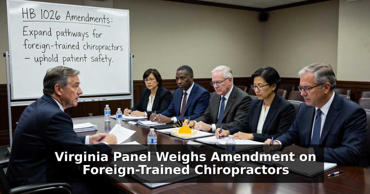 Virginia Panel Weighs Amendment on Foreign-Trained Chiropractors