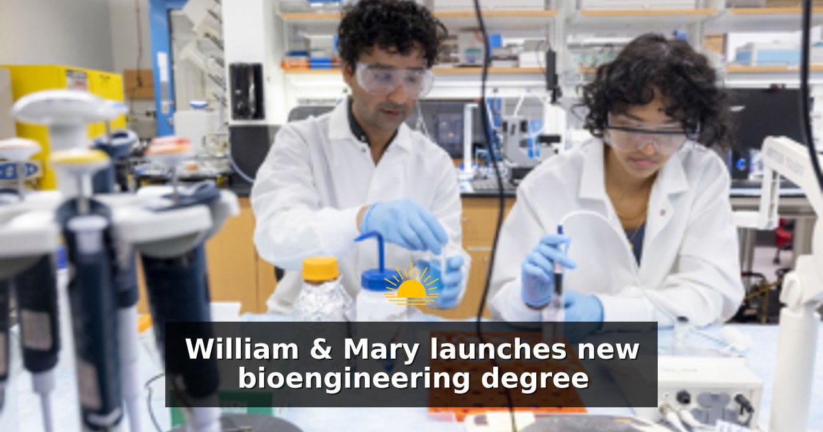 William & Mary launches new bioengineering degree