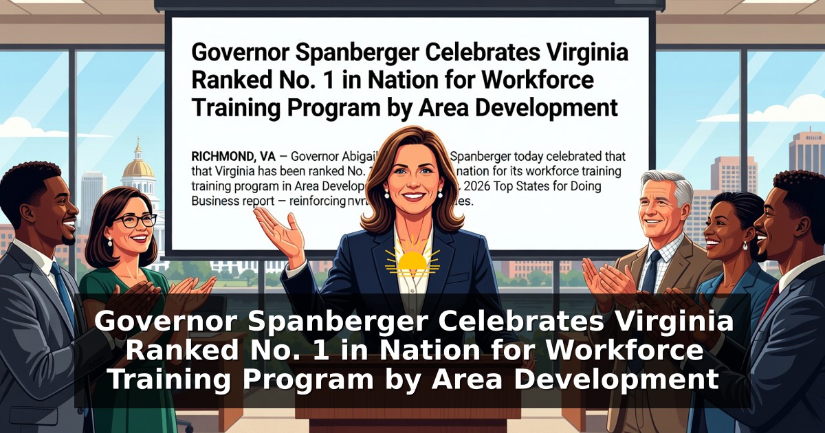 Generated illustration for a Virginia governor press release. Not a photograph.