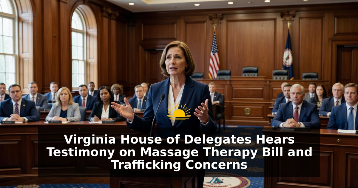 Virginia House of Delegates Hears Testimony on Massage Therapy Bill and Trafficking Concerns
