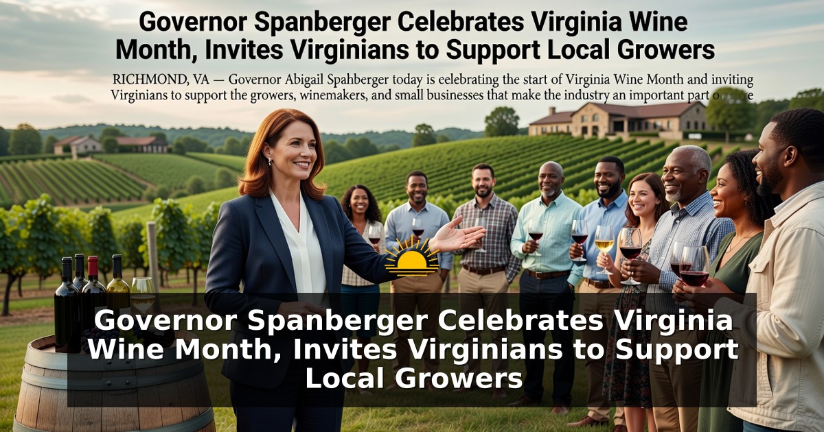 Generated illustration for a Virginia governor press release. Not a photograph.