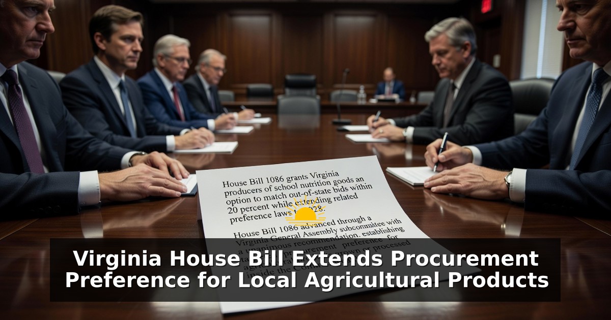 Virginia House Bill Extends Procurement Preference for Local Agricultural Products