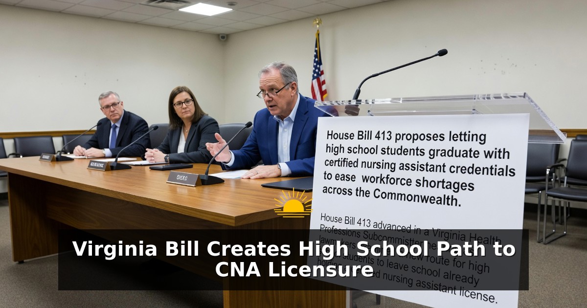 Virginia Bill Creates High School Path to CNA Licensure